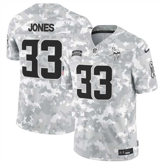 Men%27s Minnesota Vikings #33 Aaron Jones 2024 F.U.S.E Arctic Camo Salute To Service Limited Stitched Jersey Dyin->minnesota vikings->NFL Jersey